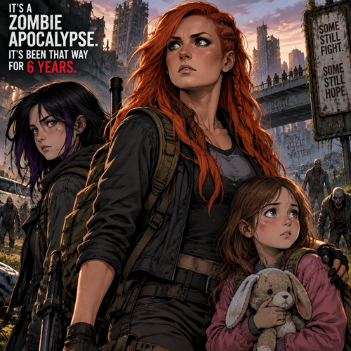 It’s a zombie apocalypse,It’s been that way for 6 years,Becky lynch is surviving with two people,A teenager named Raven and a little girl named Sophie