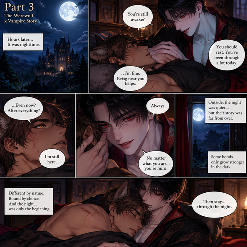 (Part 3 of the Werewolf x Vampire story). Hours later,It was nighttime