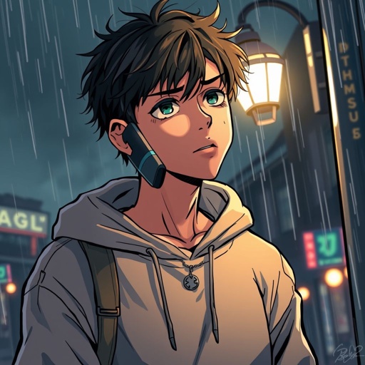 A 19 year old dark haired David receives a phone call to his ear looking worried 