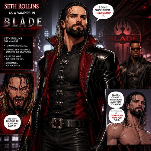 WWE Superstar Seth Rollins as a Vampire in Blade (Movie)
