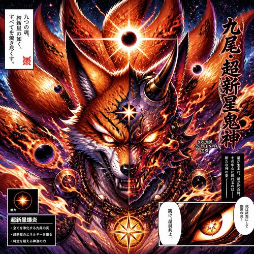 9 tail star fox fused with super nova oni mask 