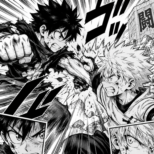 Two young boys fighting 