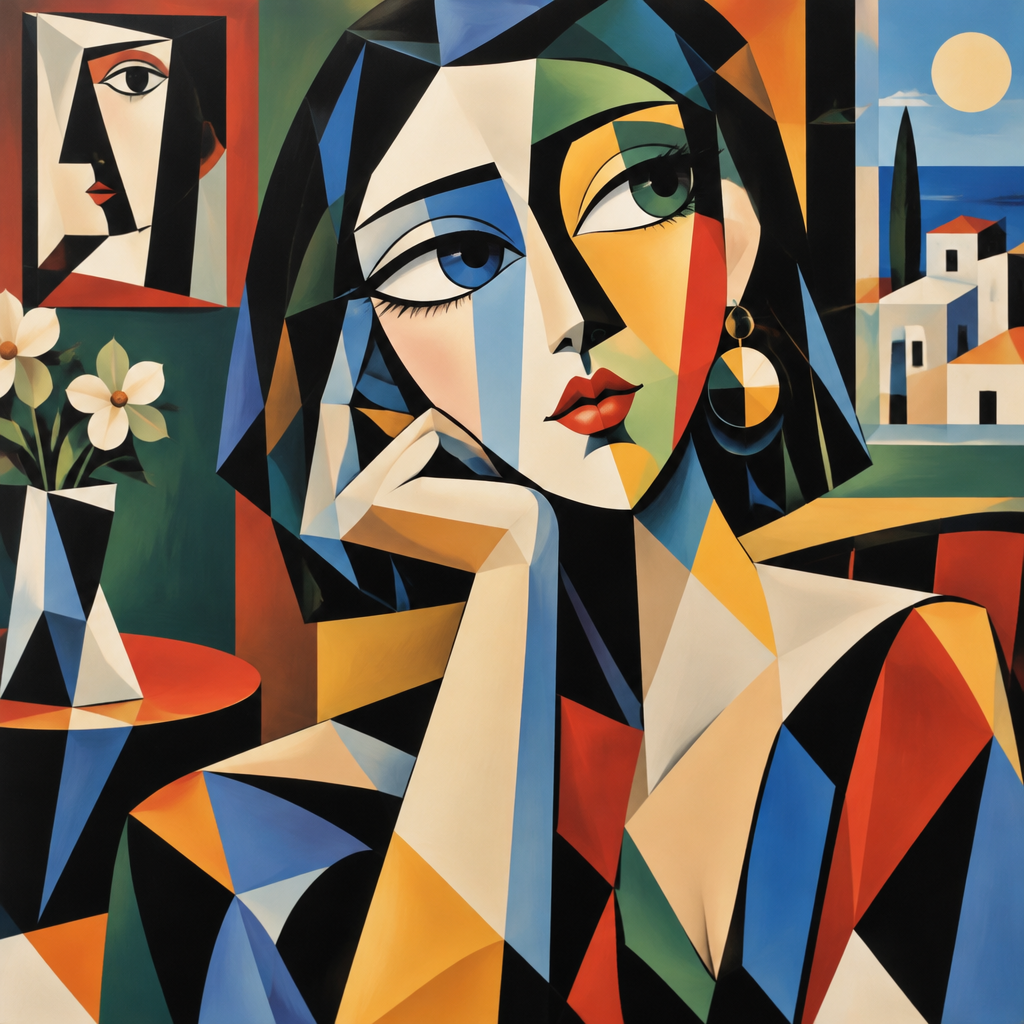 Polygon lady Picasso art style