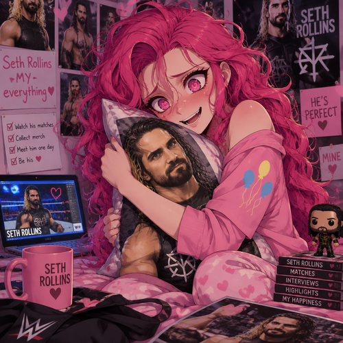 Pinkamena Diane Pie (As a human) is obsessed with Seth Rollins