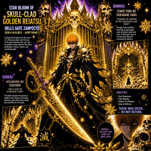  Star bloom of skull-clad golden reiatsu hells gate  zanpoctō 