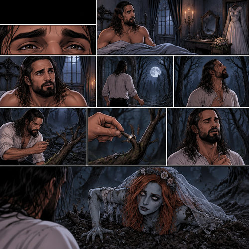 (Part 2 of the corpse bride,Seth x Becky style). The world was black. Then Seth Rollins slowly opened his eyes,He was in some sort of strange bedroom. He has no idea how he got there. The last thing he remembered was running away from a wedding rehearsal,ending up in the woods,Practicing his vows,Putting the wedding ring on a branch that looked like a ring finger,Then an undead woman in a wedding dress (Becky Lynch) crawled out of the ground