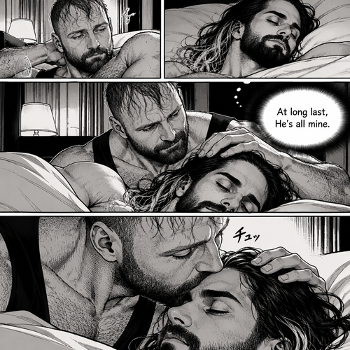 (Part 3). Still in Jon Moxley’s hotel room. Jon Moxley and Seth Rollins were asleep after last night’s activity. Jon slowly woke up,he looked down at Seth who was still asleep. Jon smiled,then he gently stroked Seth’s head. “At long last,He’s all mine” Jon thought to himself. He gently kissed Seth’s forehead