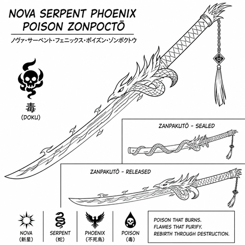 Nova serpent phoenix poison zonpoctō. Easy to trace for ar drawing