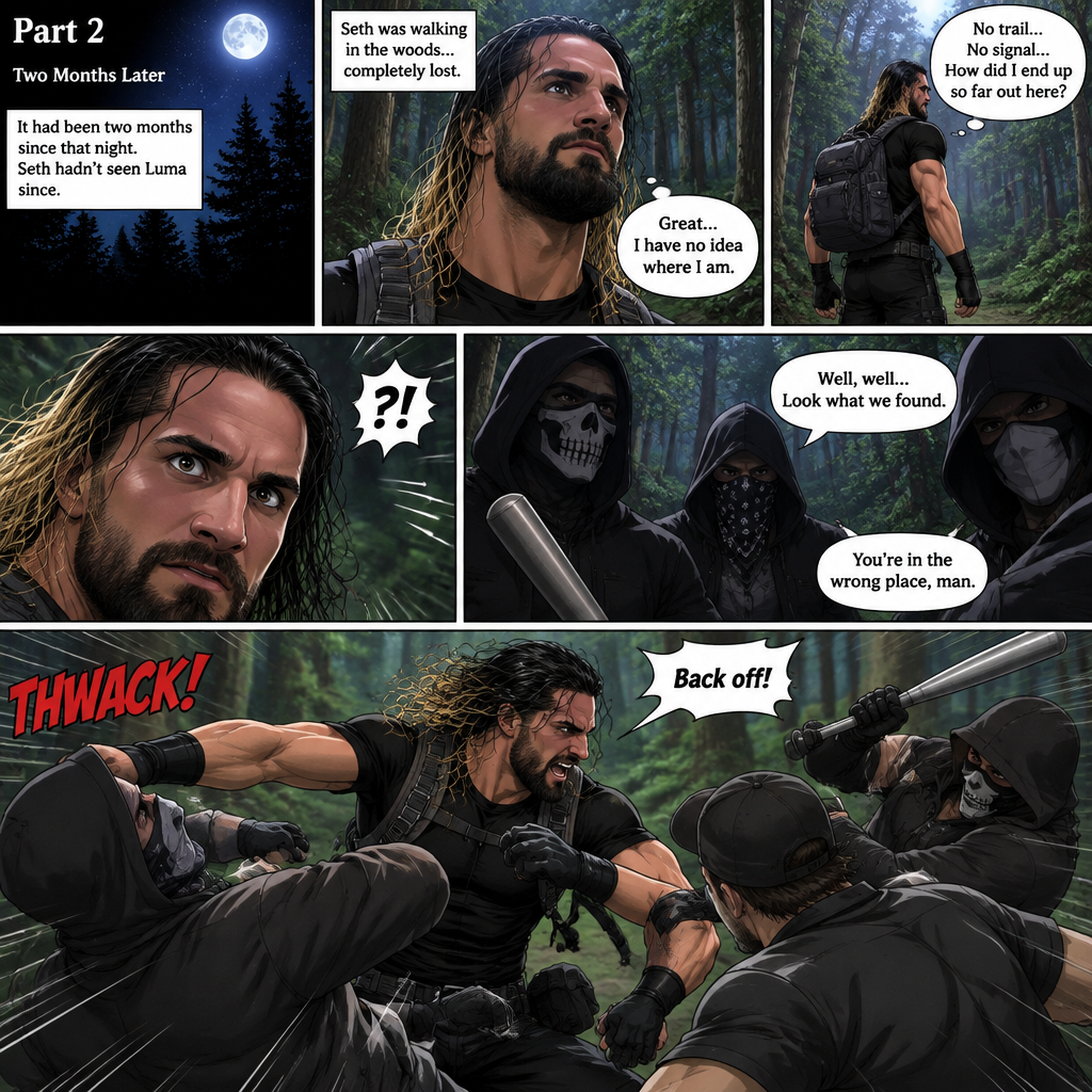 (Part 2 of the Seth Rollins x Princess Rosalina story). It had been two months since that night. Seth hadn’t seen Luma since. He was walking in the woods completely lost. Then suddenly….he attacked by a group of bad guys