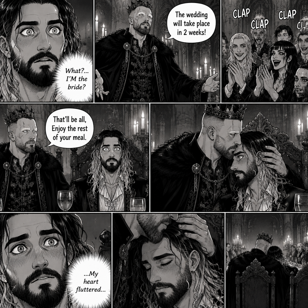 (Recap)Jon Moxley (The vampire king) and Seth Rollins (The vampire hunter…well now The bride Of Jon Moxley) arrived at the feast in the dining room,They sat down at the head of the table,Seth was nervous when the other vampires were staring at him,Jon gently held Seth’s hand and whispered that he was doing good,Seth relaxed,after an hour Jon stood up and dropped a bombshell,”With out further ado…behold…My bride!” Jon said while gesturing to Seth,Seth was shocked. (And now part 5). Seth couldn’t believe it. “What?…I’M the bride?” Seth said in his mind. “The wedding will take place in 2 weeks!” Jon announced. The vampires clapped. Seth just sat there stunned. “That’ll be all,Enjoy the rest of your meal” Jon said and then sat down. He looked at Seth who was still stunned,Then he gently Pulled him to his side,Then he gently kissed his forehead. Seth’s heart fluttered