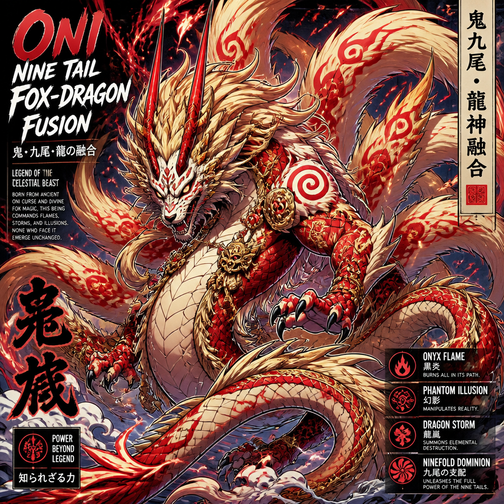 Oni Nine tail fox loung dragon fusion.
