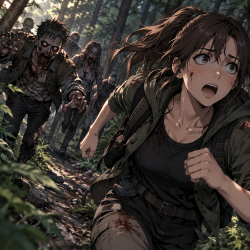 We’re in the woods during a zombie apocalypse,Someone was running