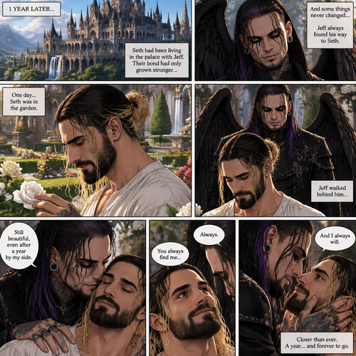 (Part 4 of the dark angel X human story). 1 year had passed,Jeff Hardy (The dark angel king) and Seth Rollins are more closer than ever. Seth had been living in the palace with Jeff. One day Seth was in the garden. Jeff walked behind him