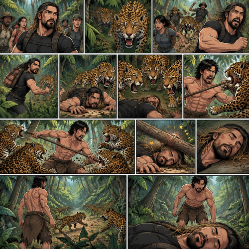 Seth Rollins was exploring the jungle with a group,Then suddenly….a group of jaguars appeared. Everyone scattered. Some of the jaguars went after Seth,He kept running. It seemed like he was going to outrun the jaguars….but then he tripped and fell. The jaguars were about to pounce on him….then suddenly…a wild man (Markiplier) jumped in. He fended off the jaguars while Seth watched in stunned silence. While the fight was going on…a tree branch fell…and landed on Seth’s head,He got dizzy….then he passed out due to the dizziness. The wild man finally managed to completely fend off the jaguars. The wild man turned around and walked to Seth who’s still unconscious