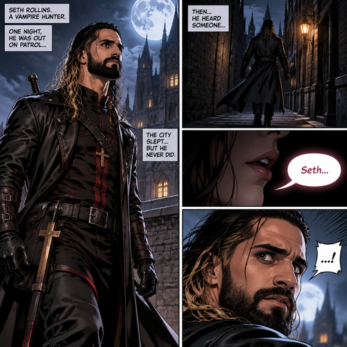 Seth Rollins is a vampire hunter,One night he was out on patrol…then….he heard someone…softly call out his name