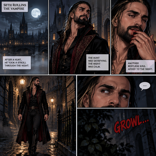 (Part 1 of the Werewolf x Vampire story). Seth Rollins (The Vampire) was out on a stroll after a hunt,Then…he heard a growl