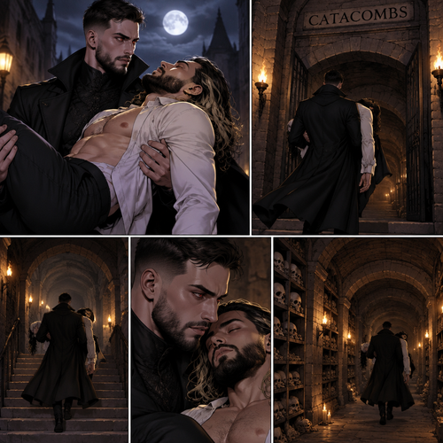 (Vampire Finn Bálor x Reincarnated Seth Rollins part 2) The Person was still walking in the night with the unconscious Seth in his arms. He walked to the catacombs,He entered the catacombs