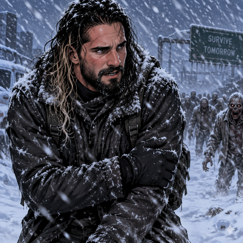 There was a blizzard outside,Seth Rollins was in the middle of it,He had just escaped a horde of zombies hours before.He was shaking because of the cold