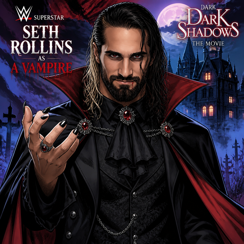 WWE superstar Seth Rollins as a vampire in Dark Shadows (Movie)