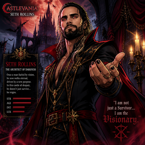 WWE superstar Seth Rollins as a vampire in Castlevania (Video game)
