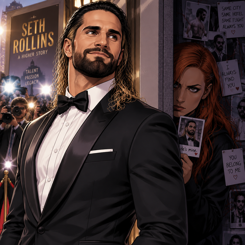 Seth Rollins as a movie star and Becky lynch as an obsessed stalker