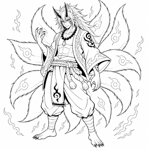 Oni Nine tailed fox humanoid medium level to trace