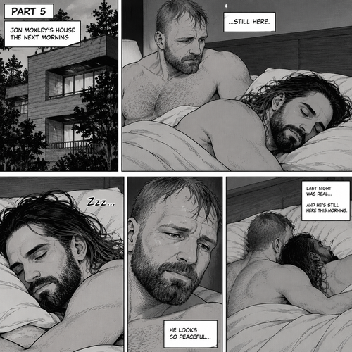 (Part 5). Still at Jon Moxley’s house. The next morning,Seth Rollins was asleep in Jon’s bed after last night’s activity