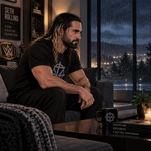 It was a rainy night outside,Seth Rollins was alone in his house