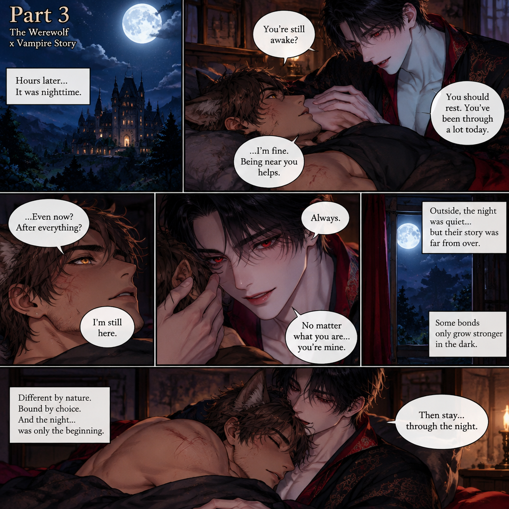 (Part 3 of the Werewolf x Vampire story). Hours later,It was nighttime