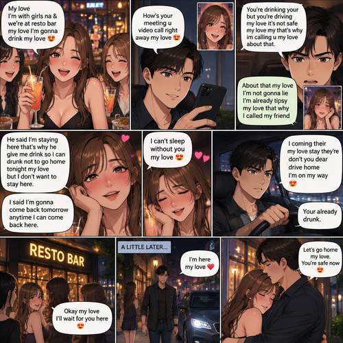 My love I’m with girls na & we’re at resto bar my love I’m gonna drink my love 😍 how’s your meeting u video call right away my love you’re drinking your but you’re driving my love it’s not safe my love my that’s why im calling u my love about that I’m not gonna lie I’m already tipsy my love that why I called my friend said I’m staying here that’s why he give me drink so I can drunk not to go home tonight my love but I don’t want to stay here I said I’m gonna come back tomorrow anytime I can come back here I can’t sleep without you my love 😍 I coming their my love stay they’re don’t you dear drive home I’m on my way your already drunk 