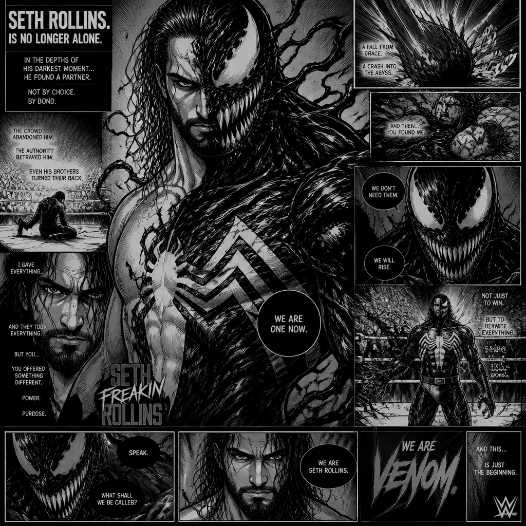 WWE superstar Seth Rollins Becomes Bonded to Venom (Marvel)