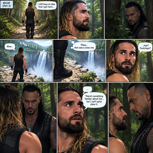 (Recap). Seth Rollins was walking down the path after he woke up In the forest clearing having no idea how he got there. The mysterious man (Damien Priest) who put him there was watching and following him in the trees. (And now part 3). Seth made it to the end of the path,there was a view of the a water fall. He was about to walk closer…but then he realized he’s at an edge of a cliff. “Phew…that was a close one” Seth said to himself,Then….he heard footsteps behind him. The mysterious man was right behind him. Seth tuned around. The mysterious man didn’t say anything…he just…stared at Seth…as if…he knew him. There was…something familiar about him…but Seth can’t quite place it
