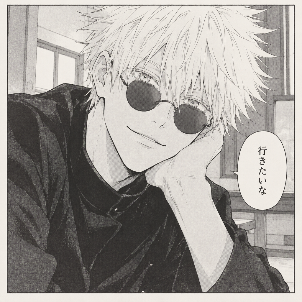 I want to go to, and he is releasing the purple photo. I want to draw in that my notebook, please. Please generate the photo exactly to draw in my notebook. Gojo.