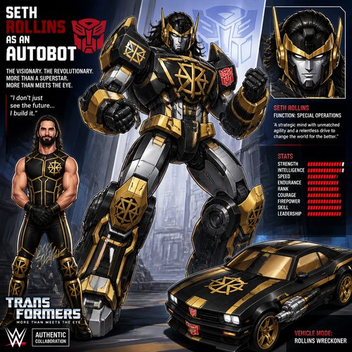 WWE superstar Seth Rollins As an Autobot