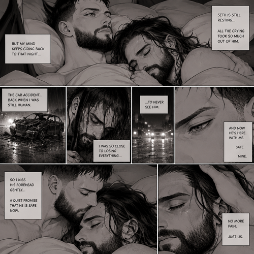 (Part 5 of the Demon King x human story) Finn Bálor (The demon king) and Seth Rollins were still relaxing in bed. Finn thought about the night of the car accident (Back when he was a human). He looked at Seth who was still resting from all the crying. He gently kissed Seth’s forehead