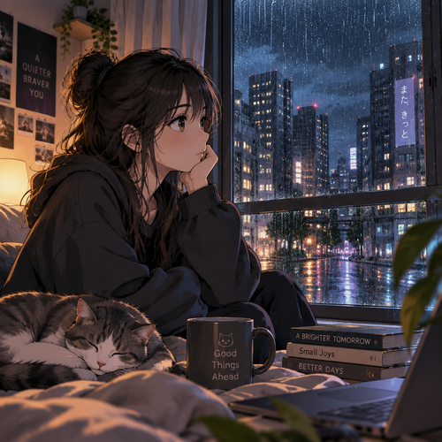 It was a rainy night outside