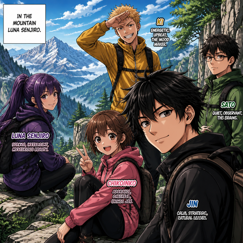 In the mountain Luna senjiro .    sole  chikoinko and Jin and ki  and sato