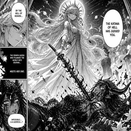  The goddess killed the demon queen with the katana of hell