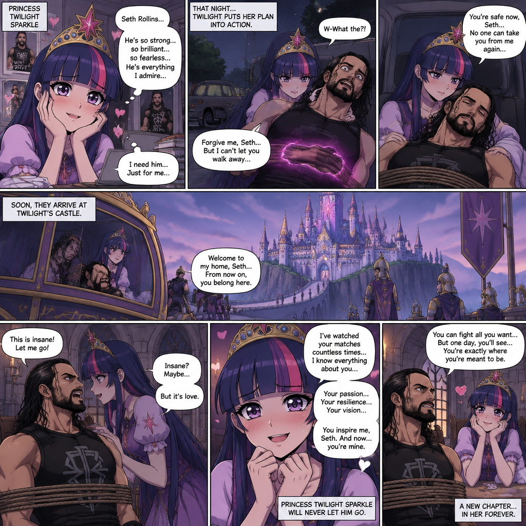 Princess Twilight Sparkle (As a Human) is Obsessed with Seth Rollins so she kidnaps him and takes him to her castle