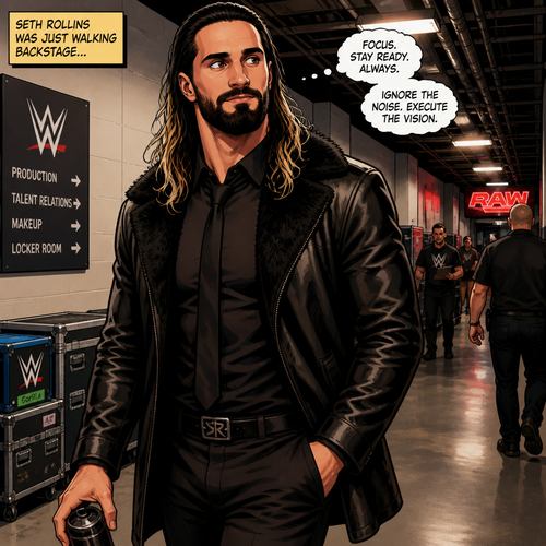 Seth Rollins was walking back stage minding his own business