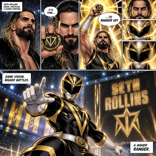 Seth Rollins becoming a power ranger