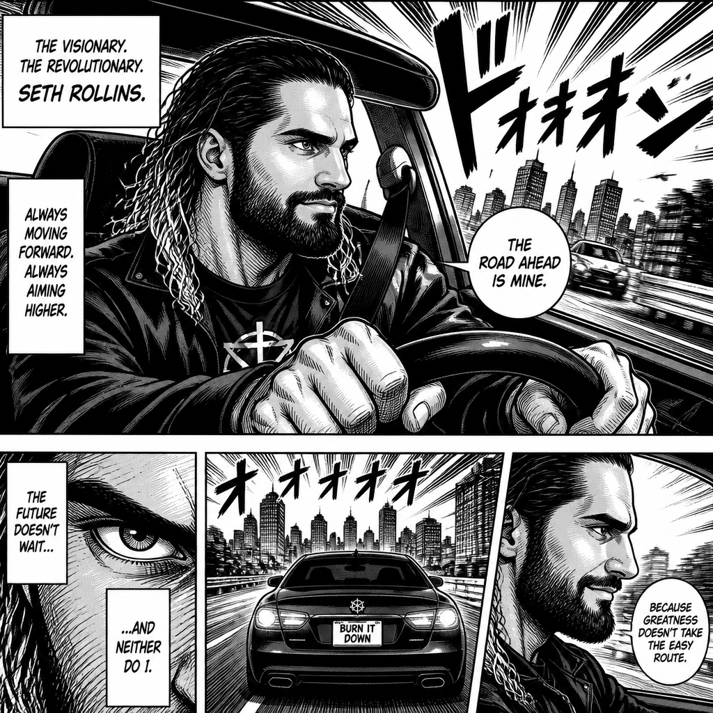Seth Rollins was driving in his car