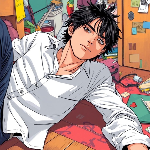 19 year old black haired David with white shirt passed out on his the floor 