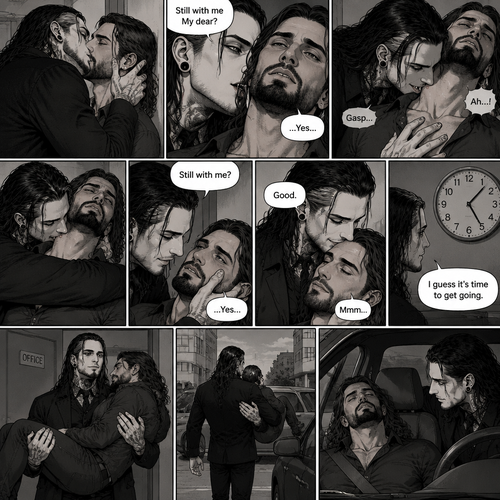 (Part 4 of the Vampire x human story). Still in Jeff Hardy’s office. Jeff was still Kissing Seth Rollins against the wall. After about a minute,Jeff pulled away. Jeff whispered in Seth’s ear “Still with me My dear?” Jeff asked softly. “…Yes…” Seth said softly. Jeff grinned. He leaned forward to Seth’s neck. Seth’s heart was racing. Jeff placed his hand on Seth’s chest to feel his heartbeat again. Seth gasped softly. Jeff gently pierced his fangs into Seth’s neck. Seth yelped softly. Jeff wrapped his arms around Seth. After awhile Jeff removed his fangs from Seth’s neck. Seth was breathing softly. Jeff gently placed his hand on Seth’s cheek. “Still with me?” Jeff asked softly. Seth looked up at Jeff while trying to keep his eyes open. “…Yes…” Seth said softly. Jeff smiled. “Good” Jeff said softly. Jeff gently kissed Seth’s forehead. Seth hummed softly. Jeff looked at the clock on the wall,it was 5:08 pm. “I guess it’s time to get going” Jeff said to himself. Jeff lifted Seth up in his arms,Then he walked out of the  building and walked to his car. He put Seth on the passenger seat