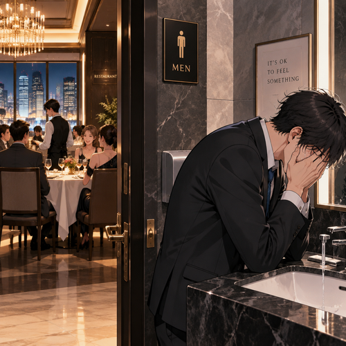 There’s a fancy restaurant,Someone was crying in the men’s bathroom