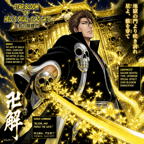 Star bloom of hells skull-clad gate golden reiatsu  zanpoctō 