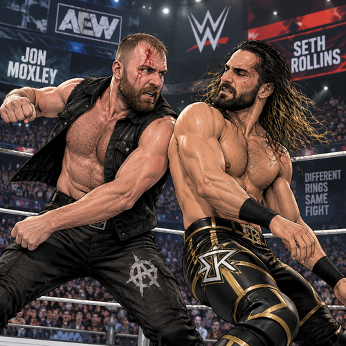 Jon Moxley and Seth Rollins are in a match against each other