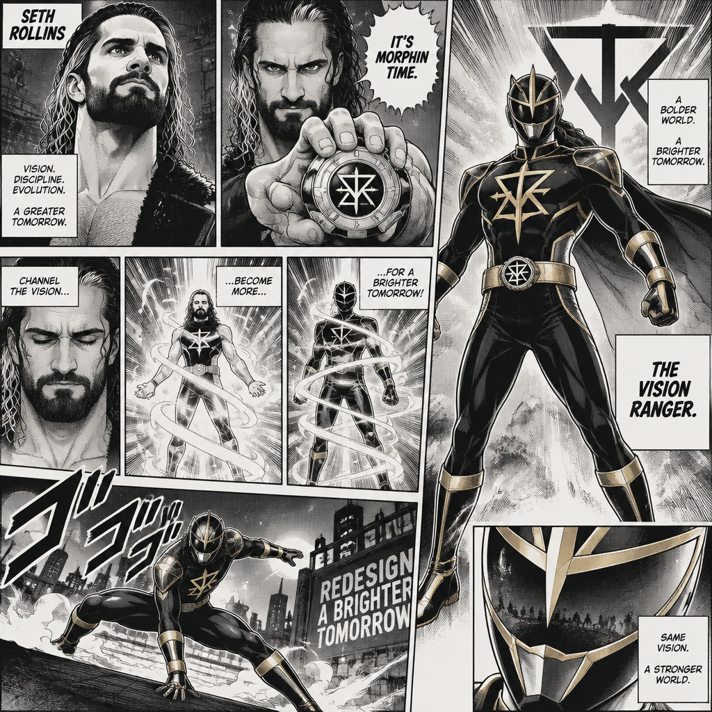 Seth Rollins becoming a power ranger