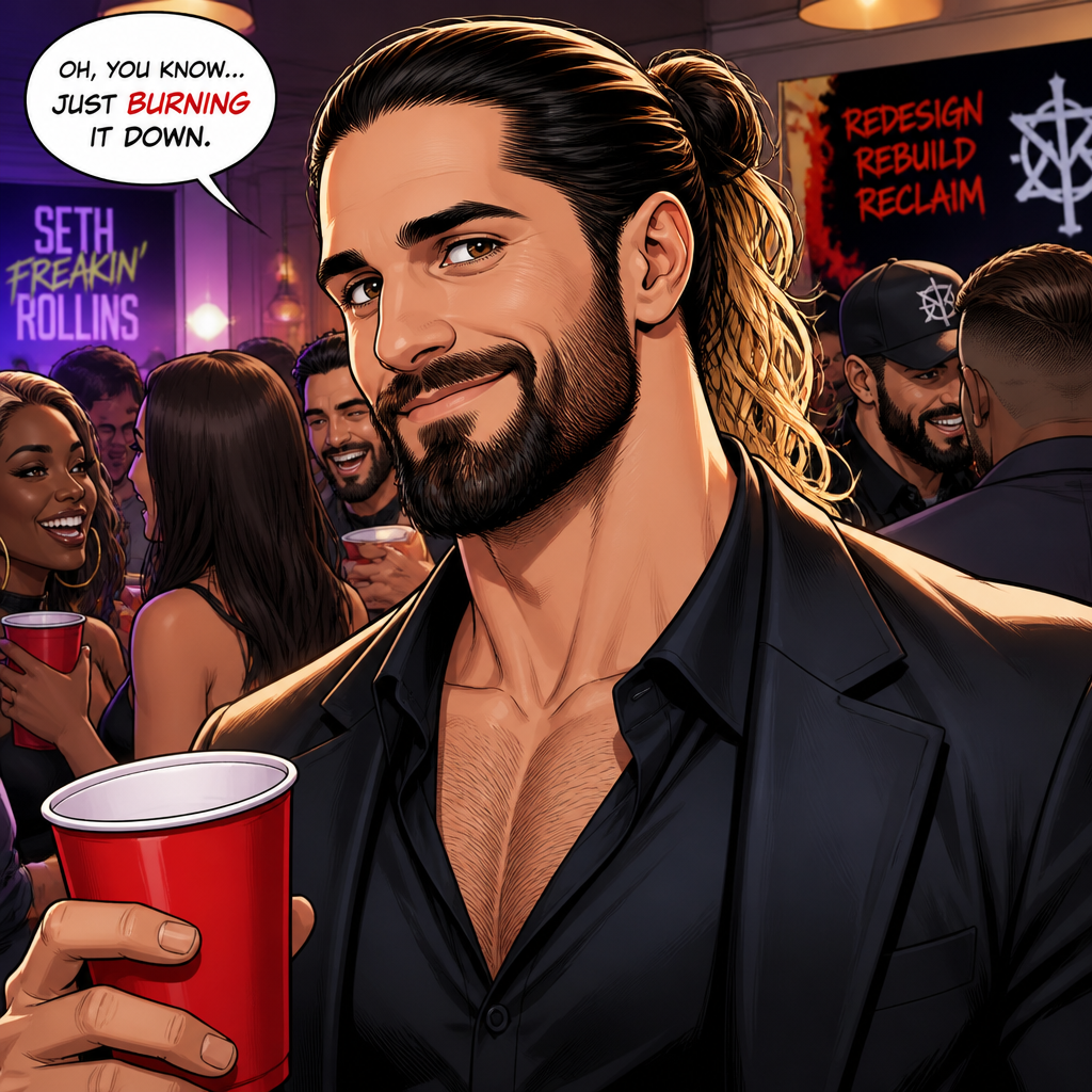 Seth Rollins is at a party