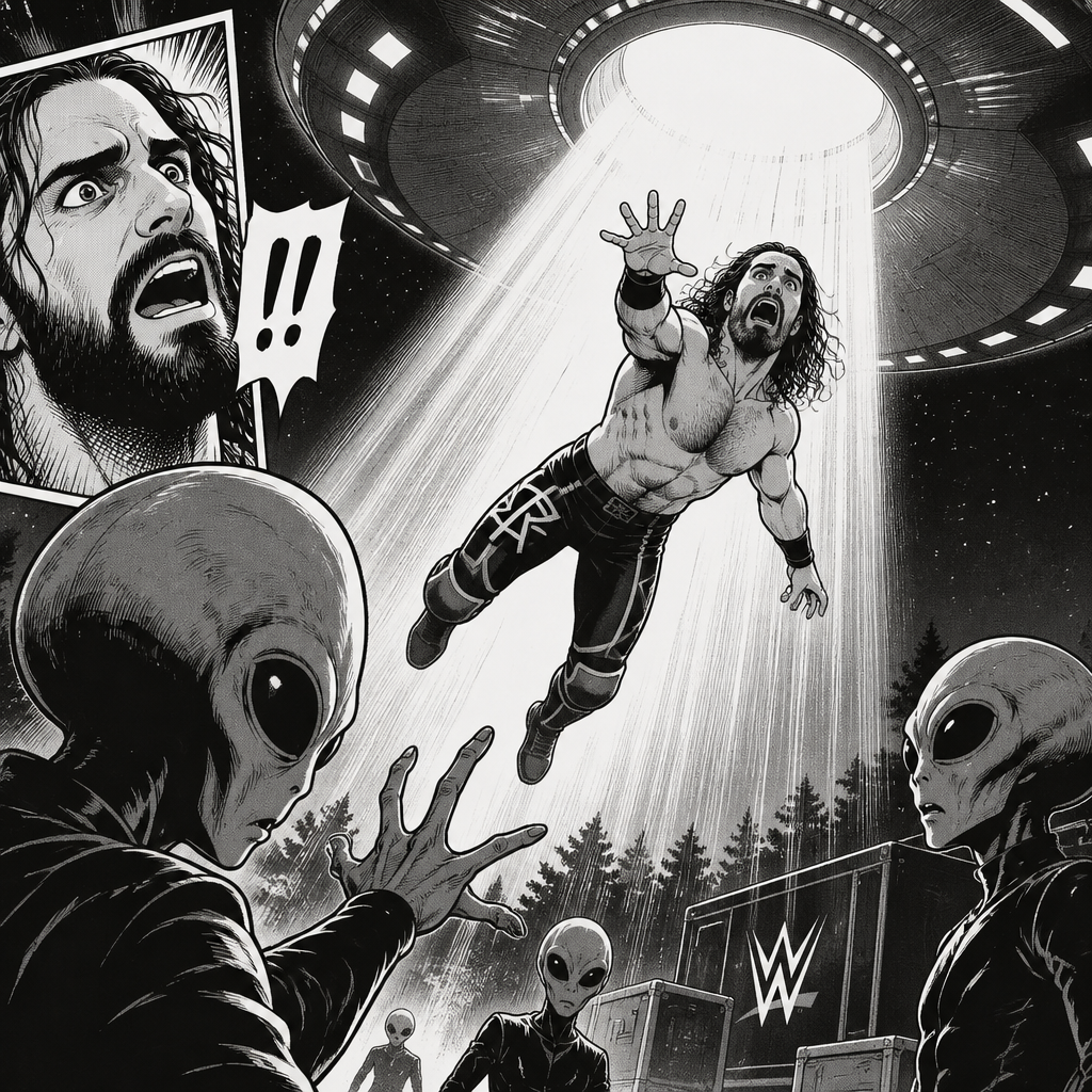 Seth Rollins getting abducted by aliens